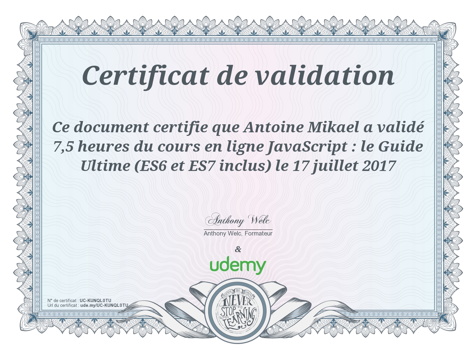 certificat javascript