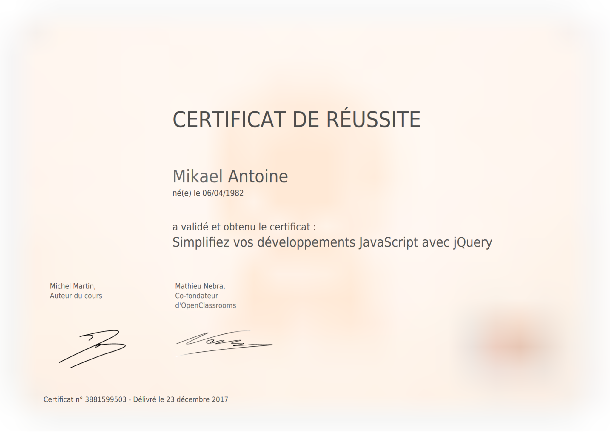 certificat jquery