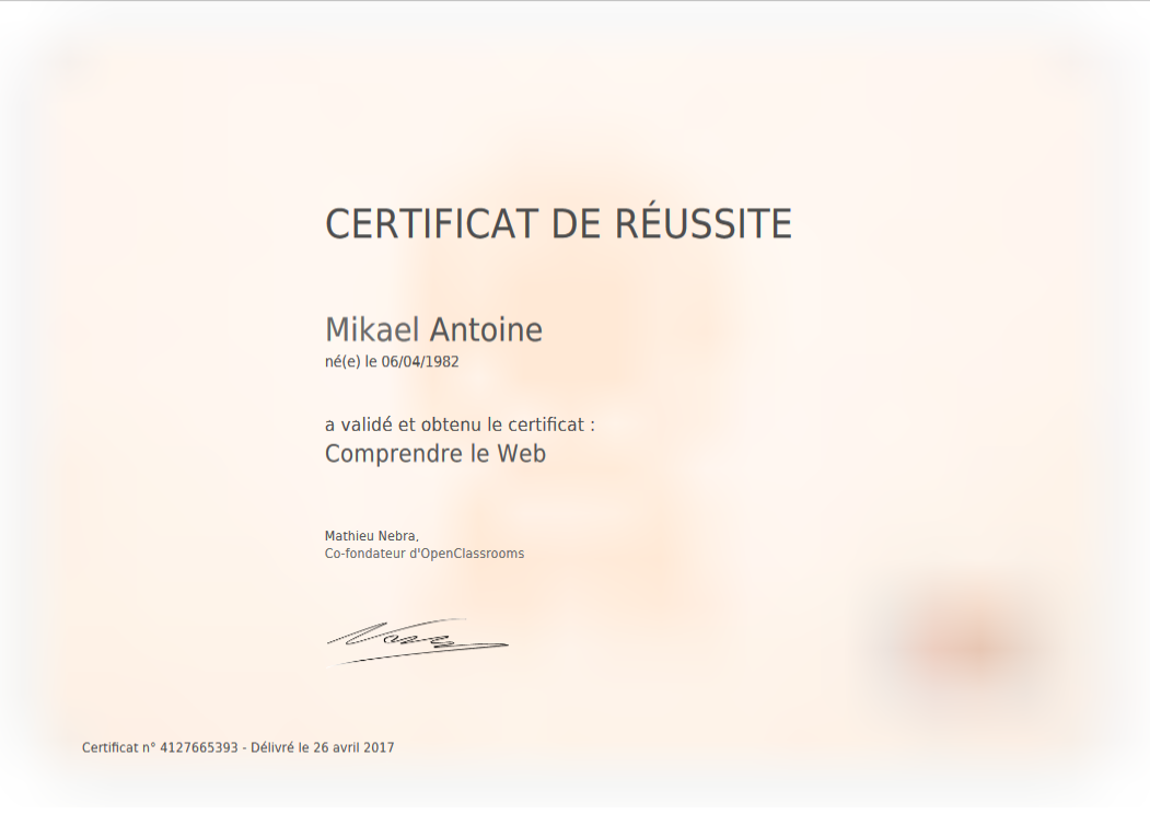 certificat base du web