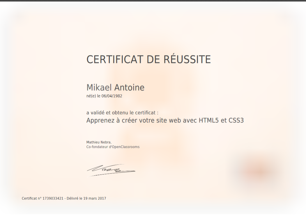 certificat html