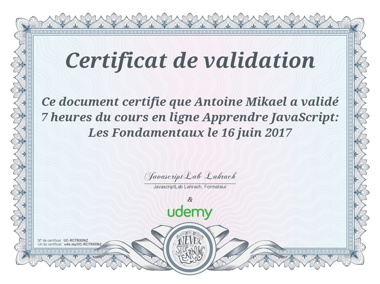 certificat javascript