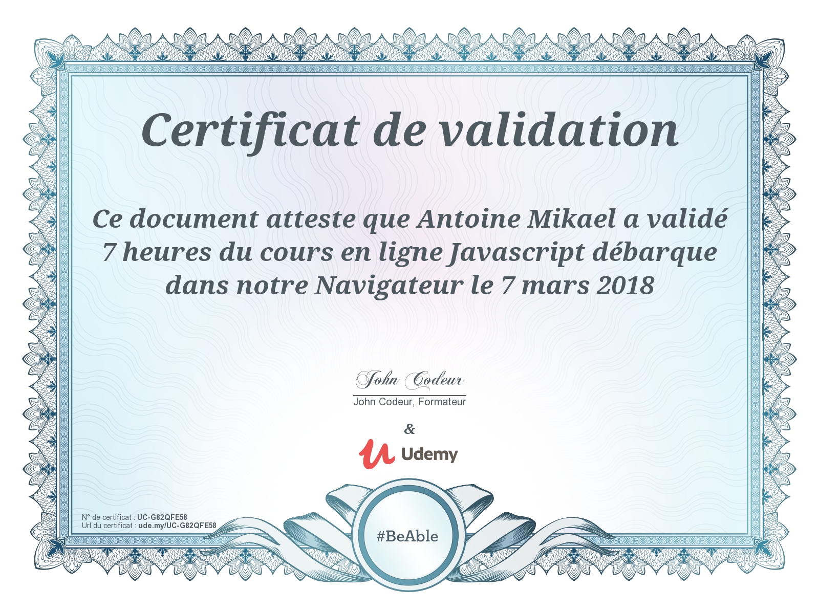 certificat JS dans navigateur