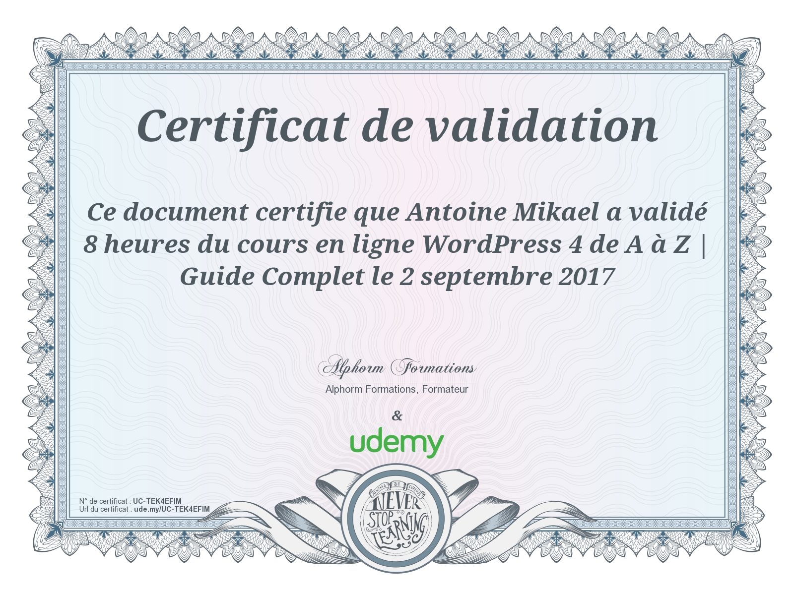 certificat wordpress